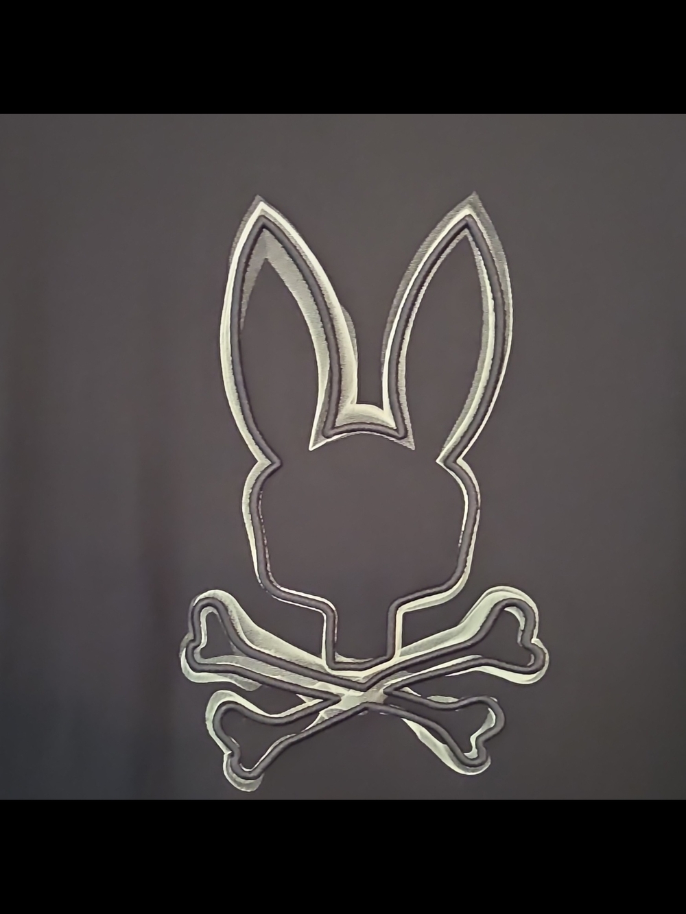 Psycho Bunny Black Tee with Cream White Logo Accent